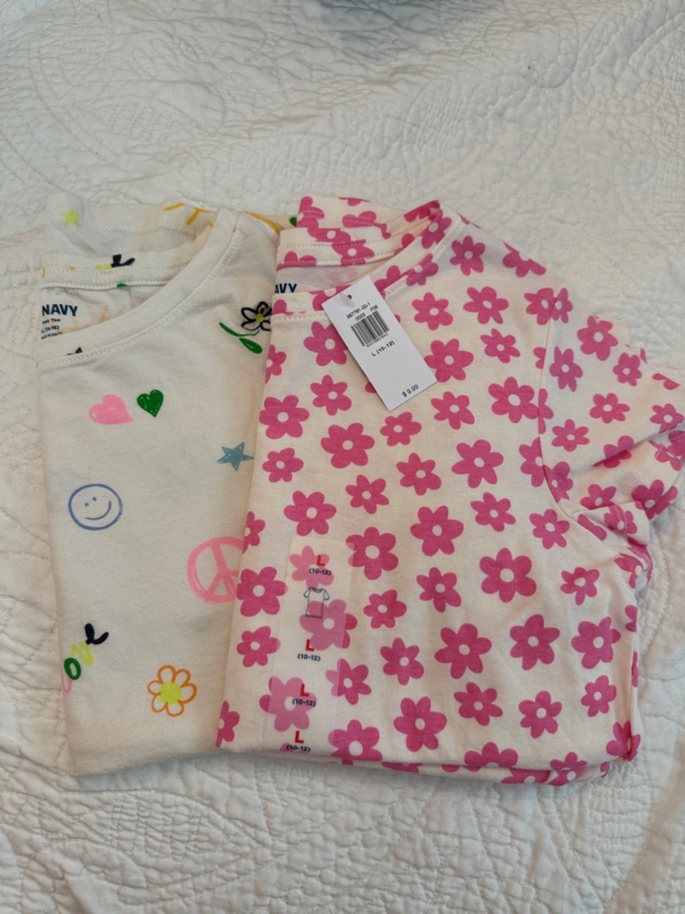 Old Navy Pink Floral Cotton Pajama Top on White